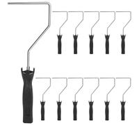 DEAYOU 12 Pack 4 Inch Mini Paint Roller Handle, Single Rod Small Roller Frame with Threaded End, Painting Supplies for Small Area Edge and Corner, Wall, Ceiling, Fits 4" Roller Covers, 12 Inch Long