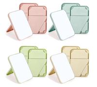 DEAYOU 12 Pack Desktop Makeup Mirror, 8" Vanity Table Mirror with Stand, 90°Adjustable Portable Folding Travel Mirror for Girl, Women, Beauty, 4 Color