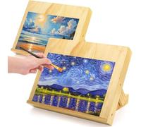 DEAYOU 2 Pack Tabletop Easel for Painting, Adjustable Wooden Art Easel Stand, Portable Drawing and Sketching Board for Canvas, Book, Artwork, Drafting, Adults, Artist, Beginner, 13.8"x11.4"