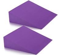 DEAYOU 2 Pack Yoga Foam Wedge, 13" EVA Foam Incline Stretch Wedge, Slant Board, Improve Lower Leg Strength, Calf Raise Squat Block for Exercise, Ankle Foot Heel Stretcher, Wrist Back Support, Purple