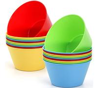 DEAYOU 20 Pack Plastic Bowls, 27 OZ Unbreakable Cereal Soup Salad Bowl, 6-inch Large Reusable Plastic Mixing Serving Bowl for Party, Colorful Snack Bowl for Children, Microwave Dishwasher Safe