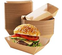 DEAYOU 250 Pack Paper Food Boats, 2 LB Paperboard Serving Basket, Food Snack Container for Party, Concession Stands
