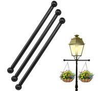 DEAYOU 3 Pack Lamp Post Cross Arm, 16" Cross Arm Ladder Rest with Removable Knobs, Metal Bar Handle Replacement for Outdoor Lamp Posts and Light Poles, Easy to Mount, Weather Resistant, Black