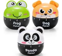 DEAYOU 3 Pack Mechanical Kitchen Timer, 60 Minute Egg Timer for Cooking, Small Cute Countdown Timer, Wind Up Manual Dial Rotating Timer Reminder for Kid, Senior, Baking, Exercise, Study, Loud Alarm