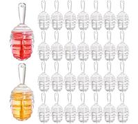 DEAYOU 30 Pack Empty Lip Gloss Wand Tubes, Honey Pots Shaped Refillable Plastic Lipgloss Containers, Mini Reusable Clear Lipstick Brush Bottles for Making, DIY Cosmetic Sample Bottles (0.2OZ/ 6ml)