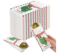 DEAYOU 300 Pcs Dill Pickle Bags, 6.5'' x 3'' Wax Paper Pickle Pouches Wrapping Sleeve, Retro Oilproof Disposable Snack Sacks for Carnival, Christmas Party, Fundraiser or Concession Stand Supplies