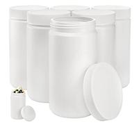 DEAYOU 6 Pack 33 Oz Plastic Mason Jars, 1 Quart Ice Cream Containers with Screw Top Lid, Plastic Freezer Jar Reusable Storage Food Canister for Yogurt, Soup, Hot or Cold Food, Salad, Butter (White)