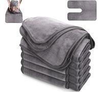 DEAYOU 6 Pack Facial Towels for Estheticians, U-Shaped Spa Towels for Facial, Soft Microfiber Massage Face Towels for Spa Steam, Barbers, Beauty Salons, Skin Care, SPA Centers, Split Design, Grey