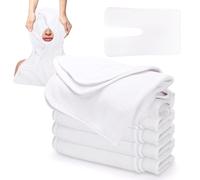 DEAYOU 6 Pack Facial Towels for Estheticians, U-Shaped Spa Towels for Facial, Soft Microfiber Massage Face Towels for Spa Steam, Barbers, Beauty Salons, Skin Care, SPA Centers, Split Design, White