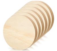 DEAYOU 6 Pack MDF Wood Circles, 6" Round Unfinished Wood Board, Wooden Disc Plaque for Crafts, Medium Density Fiberboard, 1" Thick Wood Block Coaster Base for DIY, Engraving, Chip Carving, Painting