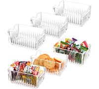 DEAYOU 6-Pack Sugar Packet Holder, Acrylic Tea Bag Organizer for Drawer, Clear Sugar Bag Caddy Container, Small Condiments Packet Holder Dispenser for Countertop, Coffee Bar, Cabinet, Sweetener