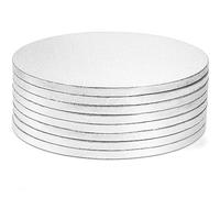 DEAYOU 8 Pack Cake Board Drum 12 Inch, 1/2" Thick Round Silver Cake Circle, Corrugated Cardboard Sturdy Cake Base for Heavy or Multi-Layer Cakes, Pastry, Display