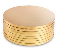 DEAYOU 8-Pack Cake Board Drum 31cm, Gold Round Cake Drums, 1/2" Thick, Seamless Greaseproof Foil Cake Cardboard Circles for Heavy or Multi-Layer Cakes, Pastry, Display, Smooth Fully Wrapped Edges