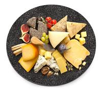 DEAYOU Marble Lazy Susan, Natural Marble Round Tray Turntable Cake Stand, 12" Lazy Susan Cheese Board with Silent Rotating for Serving, Table Display, Cupcake, Black, Revolving Cake Leveler Spinner