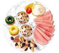 DEAYOU Marble Lazy Susan, Natural Marble Round Tray Turntable Cake Stand, 12" Lazy Susan Cheese Board with Silent Rotating for Serving, Table Display, Cupcake, White, Revolving Cake Leveler Spinner