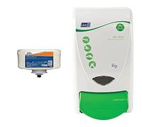 DEB UPW1L Stokoderm Protect Pure Skin Cream, 1L & RES1LDSEN Restore Dispenser, 1 Liter