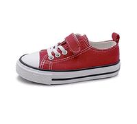 DEBAIJIA Baby Canvas Sneakers Kid Walking Shoes Trainers Child Sport Shoes Boy Girl Casual Athletic Outdoor Classic Big Kid UK 1.5A-Red