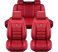 DEBAO Car Seat Covers Full Set for Suzuki Celerio Basic/Club/Comfort 2014-2020 2021 2022 2023 2024 2025, Leather Car Seat Cushion Cover Front Rear Protectors Waterproof Interior Accessories,Red
