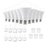 DEBAOBULB 10 Pack Rechargeable Emergency Light Bulbs, Battery Powered Energy Efficient LED Light Bulb 6000K Daylight E26 120 Volt 9W 60W Equivalent with 1200mAh for Home Power Outage Camping Hurricane