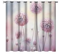 DEBAOKA Colorful Dandelion Grommet Curtains for Bedroom And Living Room Darkening Modern Fantasy Plant Rustic 2 Panels Set Window Drapes Thermal Insulated Blackout Curtains