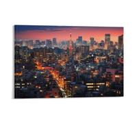 DEBAOKA Colourful City Canvas Wall Art, Stretched And Framed - 50x75cm