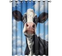 DEBAOKA Farm Cow Blackout Grommet Window Curtains Beautiful Nature Animal Modern Thermal Insulated Room Darkening Curtains for Bedroom And Living Room(42x45in)