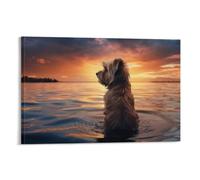 DEBAOKA Lonely Dog Canvas Wall Art, Stretched And Framed - 60x90cm
