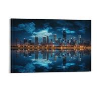 DEBAOKA Modern City Canvas Wall Art, Stretched And Framed - 40x60cm