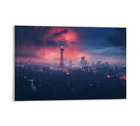 DEBAOKA Night City Canvas Wall Art, Stretched And Framed - 20x30cm