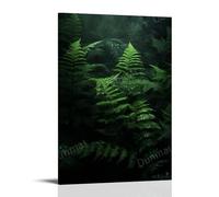 DEBAOKA Vintage Fern Leaf Canvas Wall Art Prints Tropical Forest Nature Plant Leaves Painting Art Poster Framed Artwork for Home Bedroom Living Room Office Wall Decor