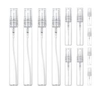 Debbery 12Pcs Mini Spray Atomizer Empty Bottles, Sizes in 2ml, 5ml, 10ml, Portable Mist Plastic Refillable Sample Bottle, for Travel, Perfume Sampling and Carrying Liquid Cosmetics
