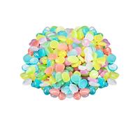 Debbery 200pcs Glowing Pebbles Stones, Colorful Fish Tank Gravel, Garden Stones Powered by Light or Solar Energy, Suitable for Fish Tanks, Pot Plants, Vase, Outdoor, Lawn Yard, Sidewalk