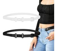 Debbery 2Pcs Adjustable Crop Tuck Bands for Shirts, Crop Tuck Band, Elastic Cropping Stays Belt for Crop Top, Change Your Top Style, Suitable for Most Women