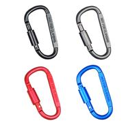 Debbery 4Pcs Locking Carabiners, Aluminum Alloy D Ring Carabiners, 80mm/3.2 Inch Multicolor Carabiner Clips for Camping, Fishing, Hiking, Traveling, Backpacking