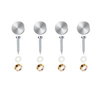 Debbery 4pcs Mirror Screws, 16mm Stainless Steel Nails with Washers, Mirror Screws with Chrome Caps for Mirrors, Furniture Accessories, Tables, Wardrobes, Glass