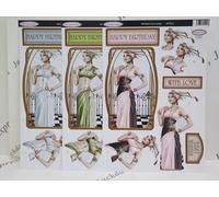 Debbi Moore 3 Sheets Art Deco Decoupage Die Cuts (Happy Birthday AD22)