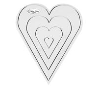 Debbie Shore Nesting Long Hearts Acrylic Templates for Patchworking and Applique