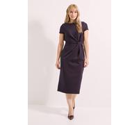 Debenhams Asymmetric Neck Pinstripe Midi Dress In Navy navy 10