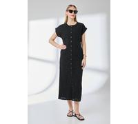 Debenhams Black Broderie Pocket Detail Midi Shirt Dress black 10