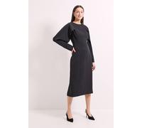 Debenhams Black Caped Sleeve Detail Crepe Column Dress black 14