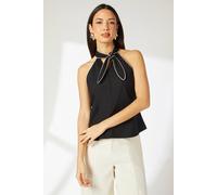 Debenhams Black Contrast Detail Halterneck Top black 14