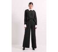 Debenhams Black Contrast Detail Sheer Shirt black 12