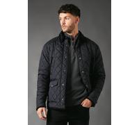 Debenhams Black Cord Collar Diamond Quilted Jacket black XXL