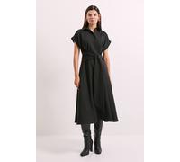 Debenhams Black Front Tie Shirt Midi Dress black 20