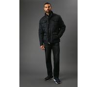 Debenhams Black Funnel Neck Four Pocket Quilted Jacket black L