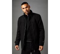 Debenhams Black Funnel Neck Wool Blend Jacket black XXL