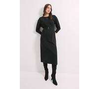 Debenhams Black Keyhole Stitch Detail Ponte Midi Dress In True Black true black 20