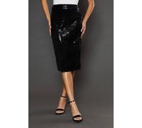 Debenhams Black Sequin Midi Skirt black 12