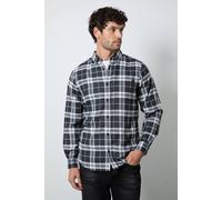 Debenhams Men's Black & White Plaid Check Long Sleeve Shirt | Size: 2XL