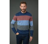 Debenhams Blue Colourblock Stripe Crew Neck Knitted Jumper blue L